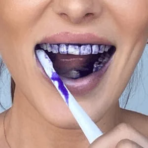 Using V34 during oral care routine